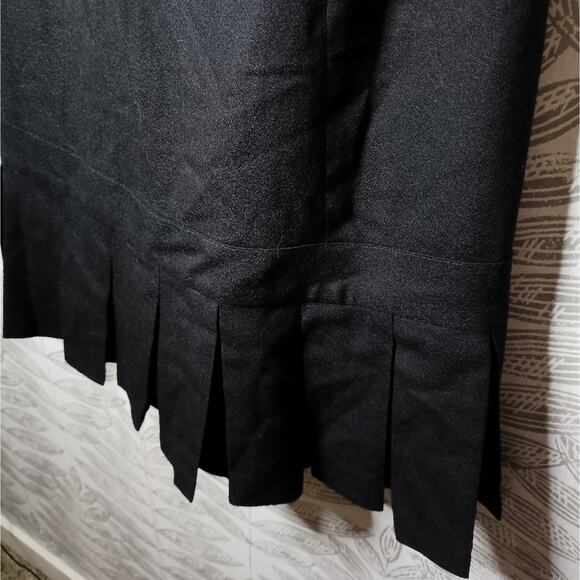 Pendleton Dress Drop Waist Pleats Scoop Neck 100% Virgin Wool Black Modest - Picture 7 of 8